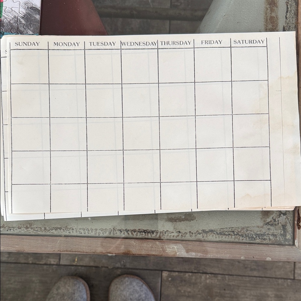 Blank Weekly Planner Pad